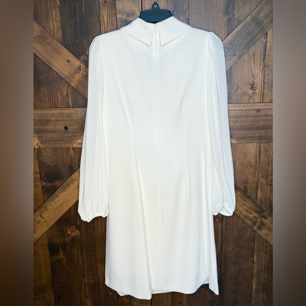 NWT Vince Camuto Notch Collar Long Sleeve Stretch White Crepe Blazer Dress - Picture 4 of 7